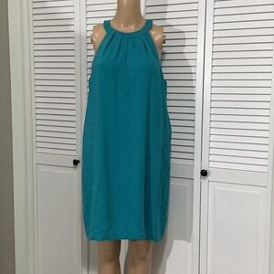 BCBGMaxAzria Teal Halter Shift Dress